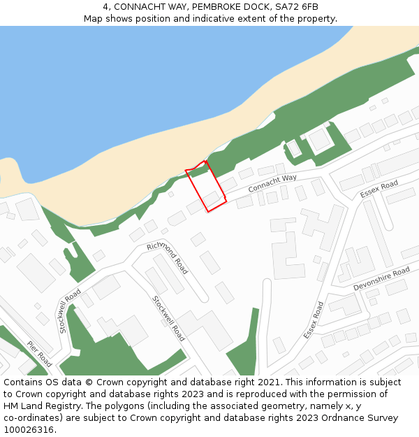 4, CONNACHT WAY, PEMBROKE DOCK, SA72 6FB: Location map and indicative extent of plot