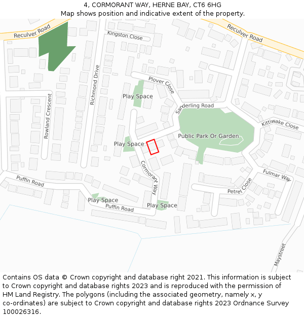 4, CORMORANT WAY, HERNE BAY, CT6 6HG: Location map and indicative extent of plot