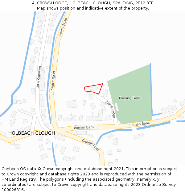 4, CROWN LODGE, HOLBEACH CLOUGH, SPALDING, PE12 8TE: Location map and indicative extent of plot