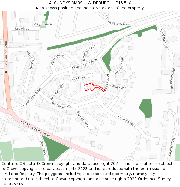 4, CUNDYS MARSH, ALDEBURGH, IP15 5LX: Location map and indicative extent of plot