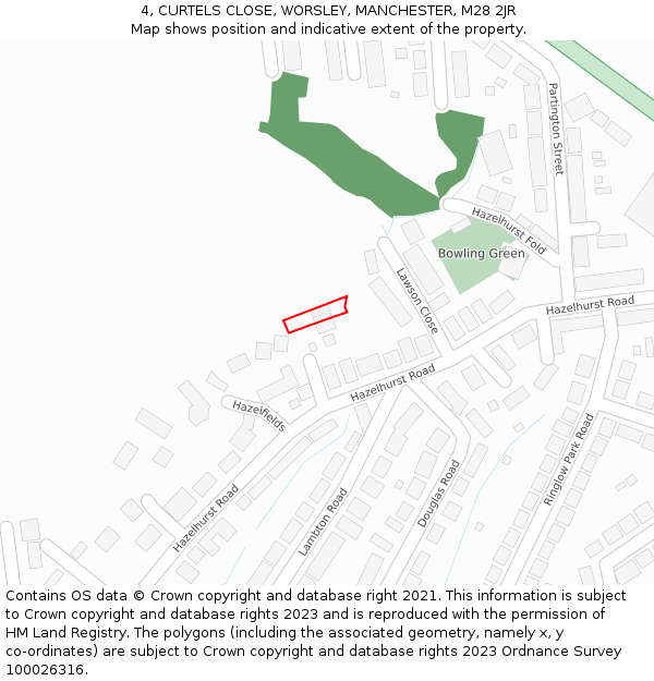 4, CURTELS CLOSE, WORSLEY, MANCHESTER, M28 2JR: Location map and indicative extent of plot