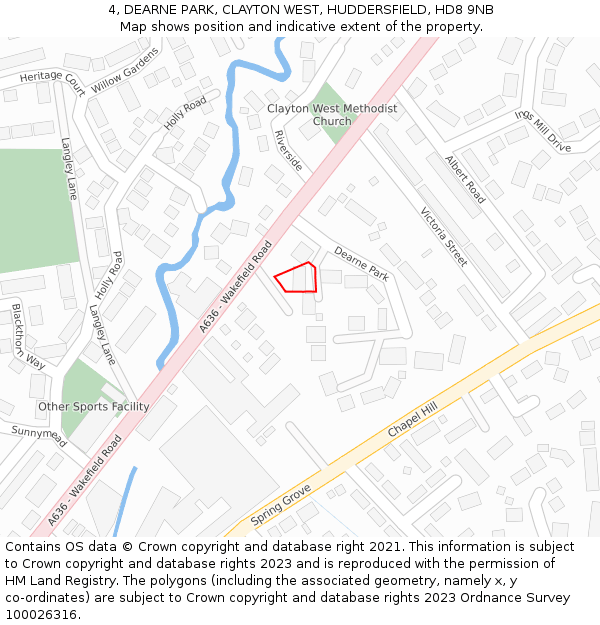 4, DEARNE PARK, CLAYTON WEST, HUDDERSFIELD, HD8 9NB: Location map and indicative extent of plot