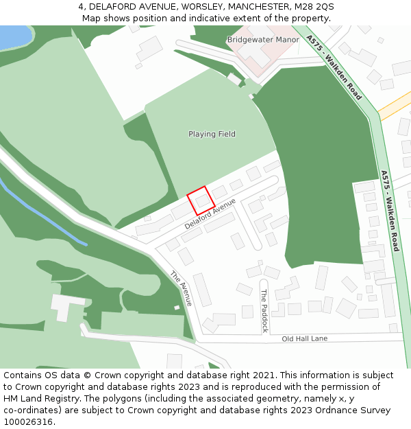 4, DELAFORD AVENUE, WORSLEY, MANCHESTER, M28 2QS: Location map and indicative extent of plot