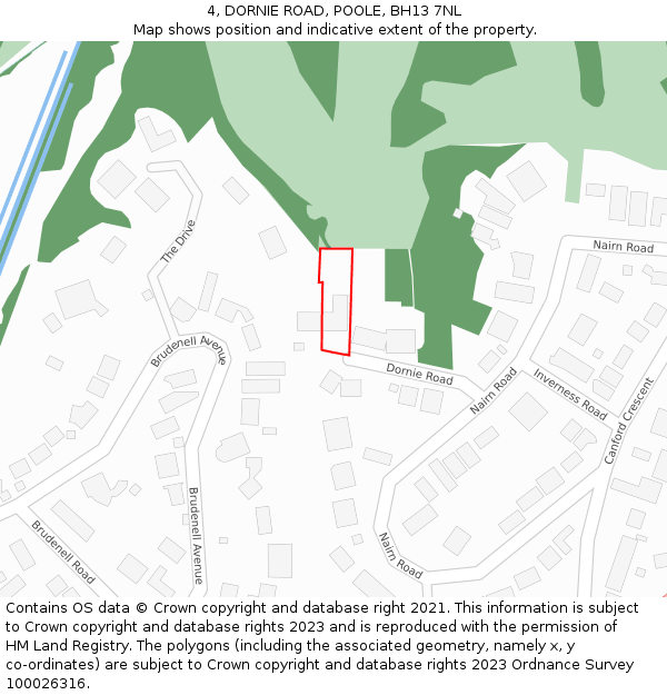 4, DORNIE ROAD, POOLE, BH13 7NL: Location map and indicative extent of plot