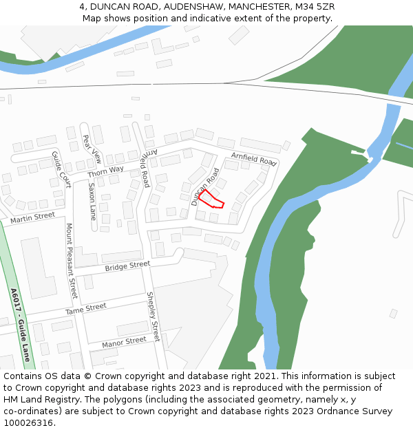 4, DUNCAN ROAD, AUDENSHAW, MANCHESTER, M34 5ZR: Location map and indicative extent of plot