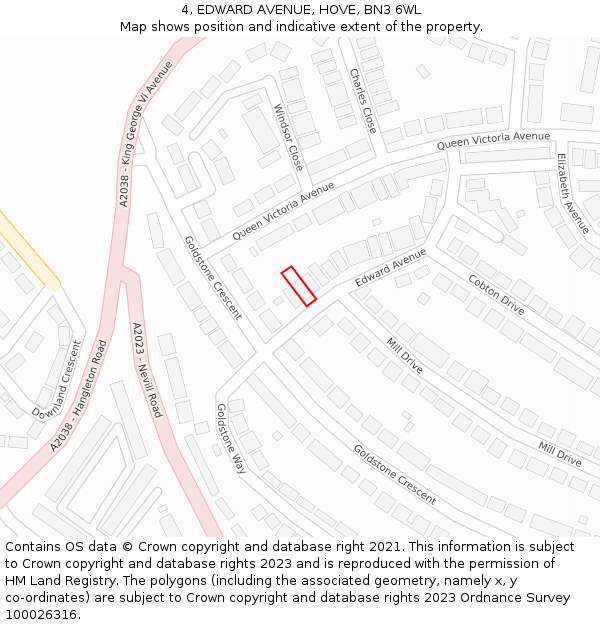 4, EDWARD AVENUE, HOVE, BN3 6WL: Location map and indicative extent of plot