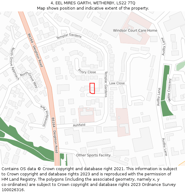 4, EEL MIRES GARTH, WETHERBY, LS22 7TQ: Location map and indicative extent of plot