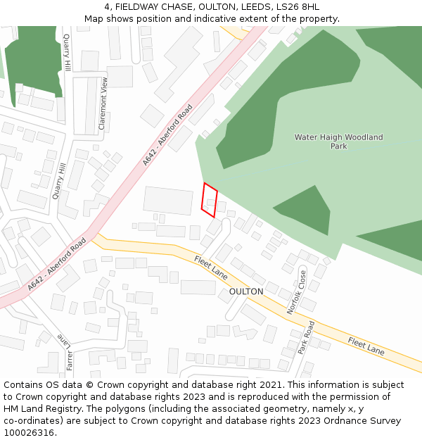 4, FIELDWAY CHASE, OULTON, LEEDS, LS26 8HL: Location map and indicative extent of plot