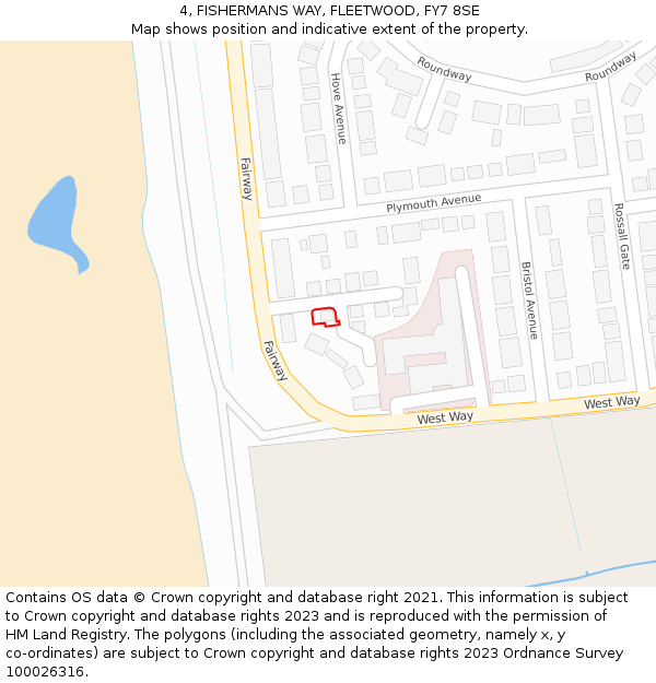 4, FISHERMANS WAY, FLEETWOOD, FY7 8SE: Location map and indicative extent of plot