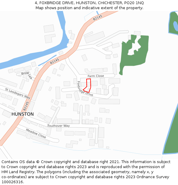 4, FOXBRIDGE DRIVE, HUNSTON, CHICHESTER, PO20 1NQ: Location map and indicative extent of plot