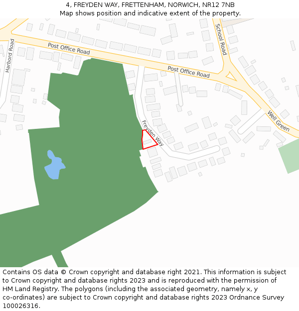 4, FREYDEN WAY, FRETTENHAM, NORWICH, NR12 7NB: Location map and indicative extent of plot