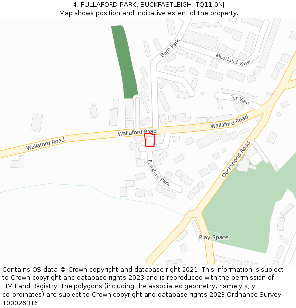 4, FULLAFORD PARK, BUCKFASTLEIGH, TQ11 0NJ: Location map and indicative extent of plot