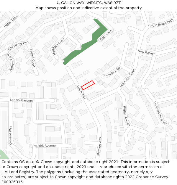 4, GALION WAY, WIDNES, WA8 9ZE: Location map and indicative extent of plot