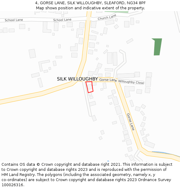 4, GORSE LANE, SILK WILLOUGHBY, SLEAFORD, NG34 8PF: Location map and indicative extent of plot