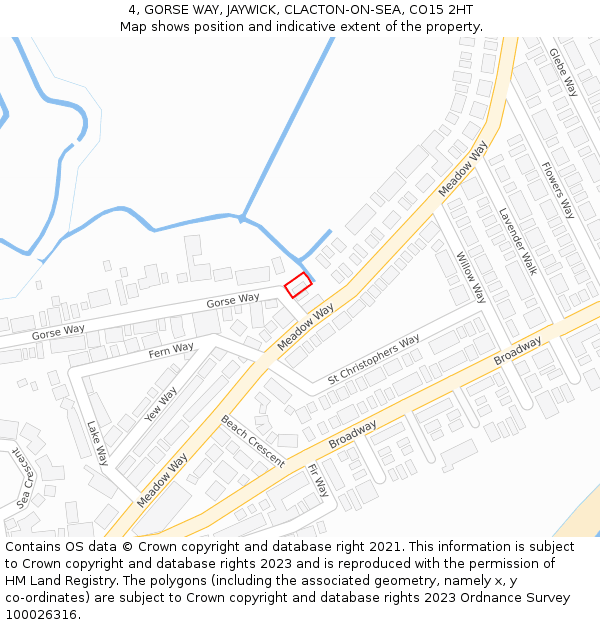 4, GORSE WAY, JAYWICK, CLACTON-ON-SEA, CO15 2HT: Location map and indicative extent of plot