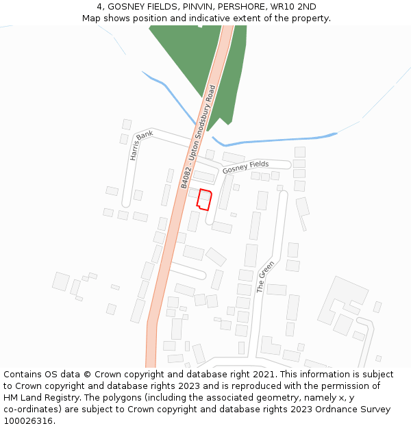 4, GOSNEY FIELDS, PINVIN, PERSHORE, WR10 2ND: Location map and indicative extent of plot