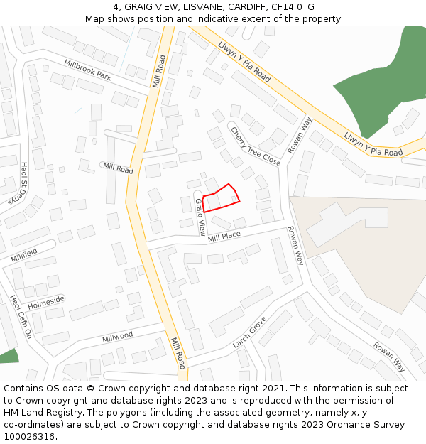 4, GRAIG VIEW, LISVANE, CARDIFF, CF14 0TG: Location map and indicative extent of plot