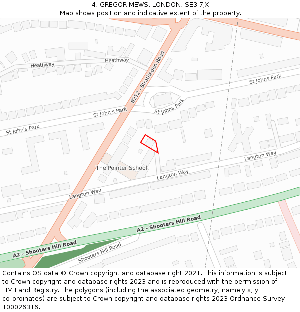 4, GREGOR MEWS, LONDON, SE3 7JX: Location map and indicative extent of plot