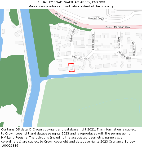 4, HALLEY ROAD, WALTHAM ABBEY, EN9 3XR: Location map and indicative extent of plot