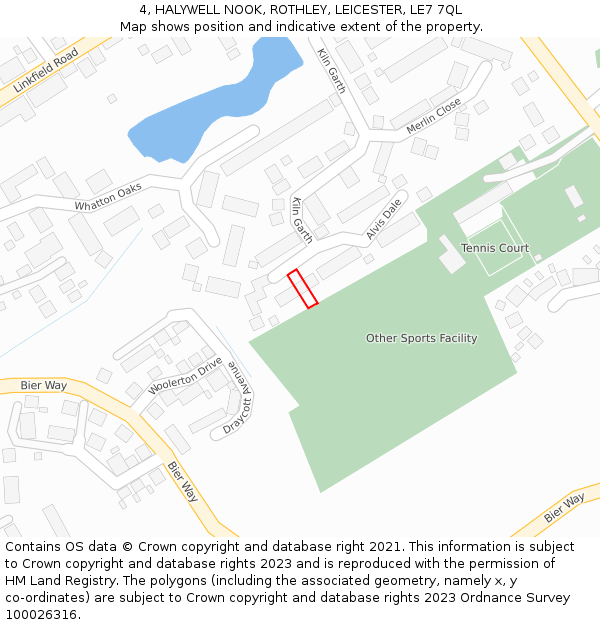 4, HALYWELL NOOK, ROTHLEY, LEICESTER, LE7 7QL: Location map and indicative extent of plot