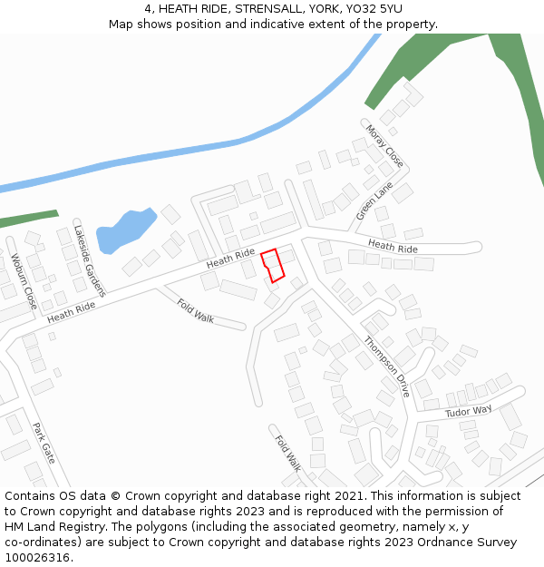 4, HEATH RIDE, STRENSALL, YORK, YO32 5YU: Location map and indicative extent of plot