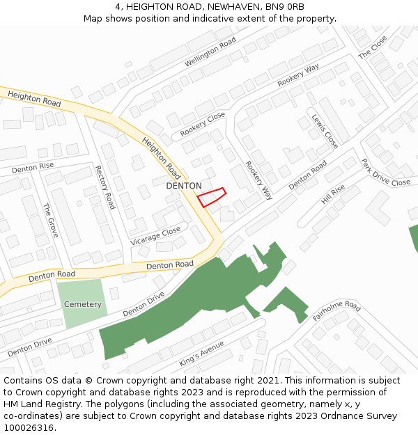 4, HEIGHTON ROAD, NEWHAVEN, BN9 0RB: Location map and indicative extent of plot