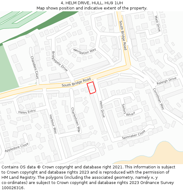 4, HELM DRIVE, HULL, HU9 1UH: Location map and indicative extent of plot