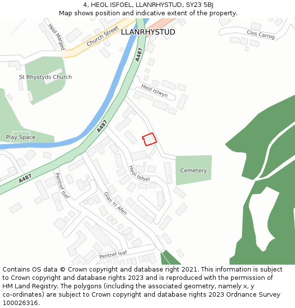 4, HEOL ISFOEL, LLANRHYSTUD, SY23 5BJ: Location map and indicative extent of plot