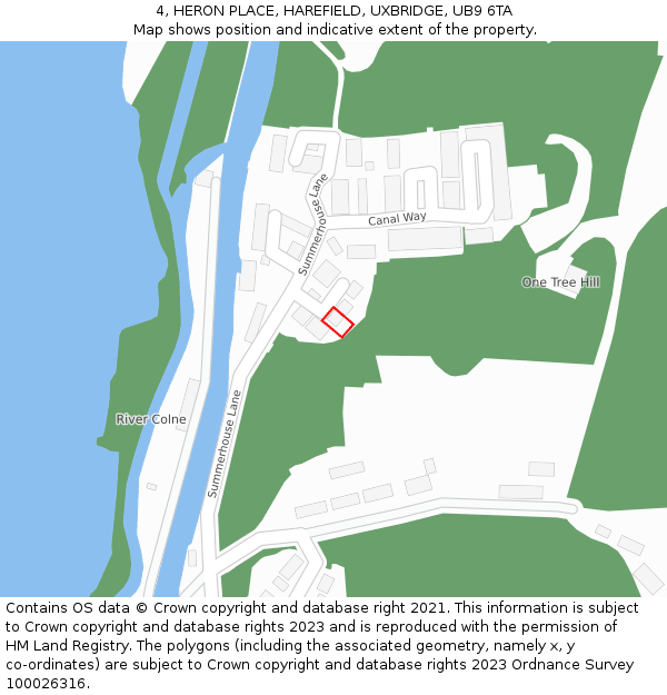 4, HERON PLACE, HAREFIELD, UXBRIDGE, UB9 6TA: Location map and indicative extent of plot