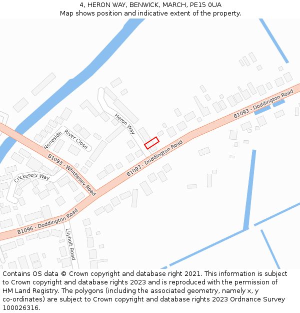 4, HERON WAY, BENWICK, MARCH, PE15 0UA: Location map and indicative extent of plot