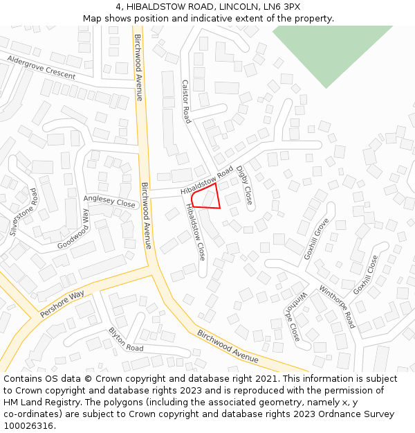 4, HIBALDSTOW ROAD, LINCOLN, LN6 3PX: Location map and indicative extent of plot