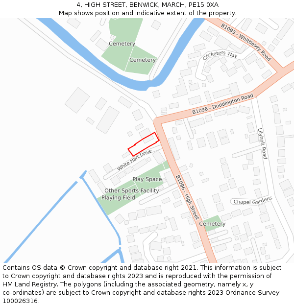 4, HIGH STREET, BENWICK, MARCH, PE15 0XA: Location map and indicative extent of plot