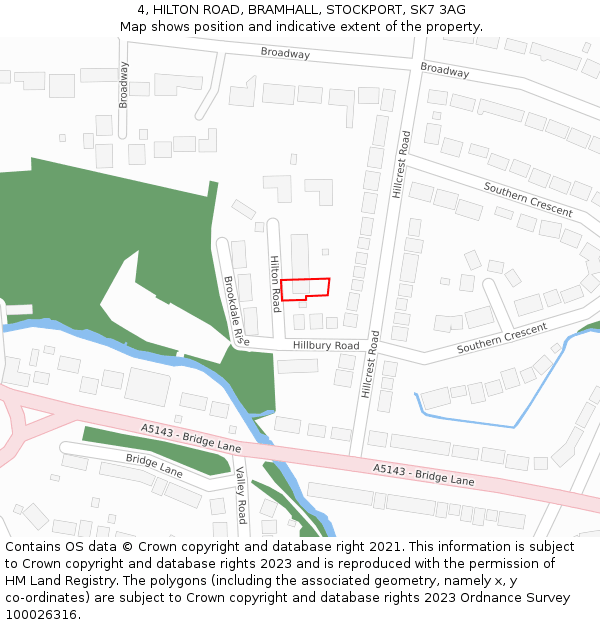 4, HILTON ROAD, BRAMHALL, STOCKPORT, SK7 3AG: Location map and indicative extent of plot