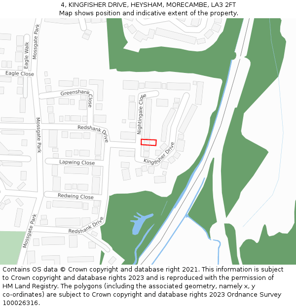 4, KINGFISHER DRIVE, HEYSHAM, MORECAMBE, LA3 2FT: Location map and indicative extent of plot
