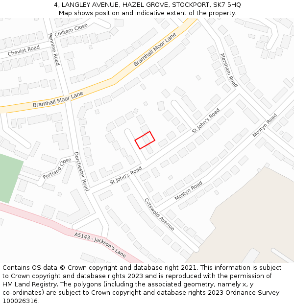 4, LANGLEY AVENUE, HAZEL GROVE, STOCKPORT, SK7 5HQ: Location map and indicative extent of plot