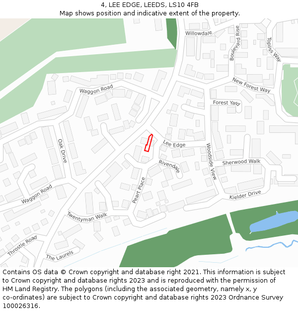 4, LEE EDGE, LEEDS, LS10 4FB: Location map and indicative extent of plot