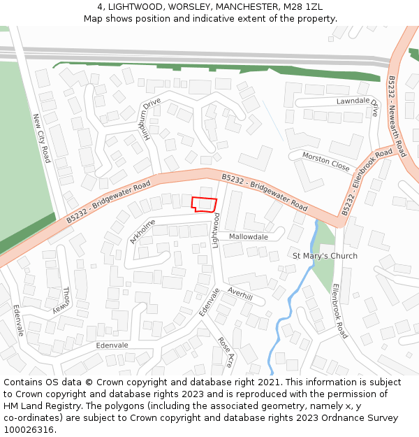 4, LIGHTWOOD, WORSLEY, MANCHESTER, M28 1ZL: Location map and indicative extent of plot