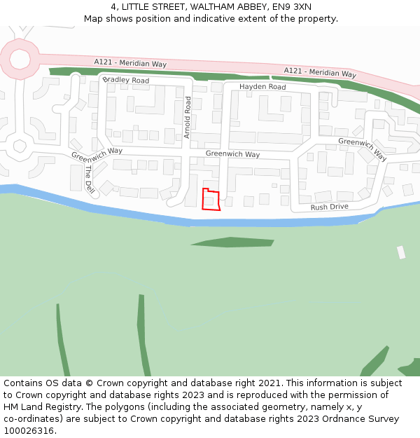 4, LITTLE STREET, WALTHAM ABBEY, EN9 3XN: Location map and indicative extent of plot