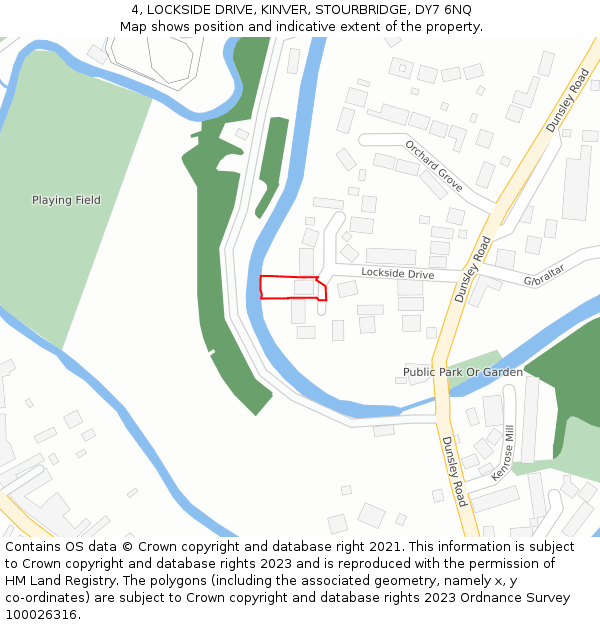 4, LOCKSIDE DRIVE, KINVER, STOURBRIDGE, DY7 6NQ: Location map and indicative extent of plot