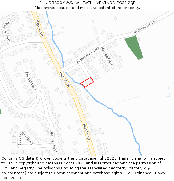 4, LUDBROOK WAY, WHITWELL, VENTNOR, PO38 2QB: Location map and indicative extent of plot