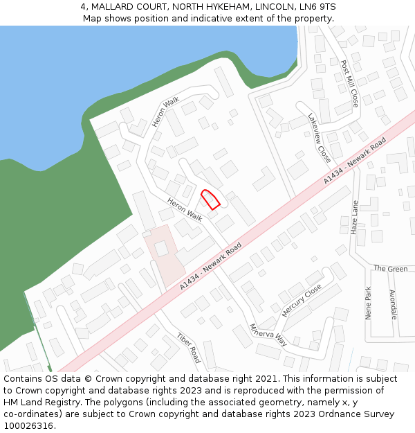 4, MALLARD COURT, NORTH HYKEHAM, LINCOLN, LN6 9TS: Location map and indicative extent of plot