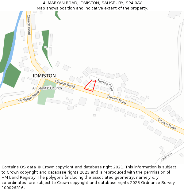 4, MARKAN ROAD, IDMISTON, SALISBURY, SP4 0AY: Location map and indicative extent of plot