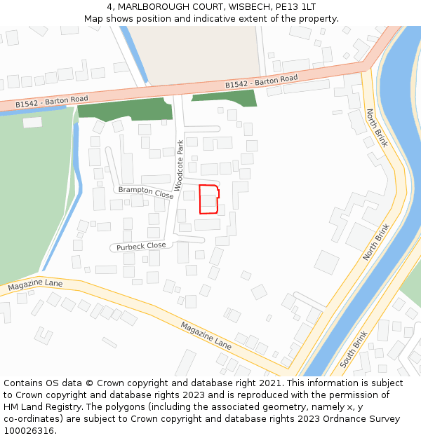 4, MARLBOROUGH COURT, WISBECH, PE13 1LT: Location map and indicative extent of plot