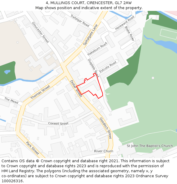4, MULLINGS COURT, CIRENCESTER, GL7 2AW: Location map and indicative extent of plot