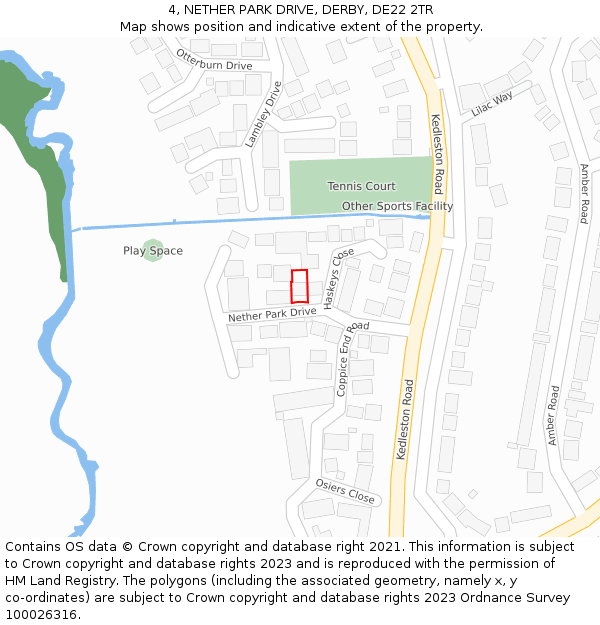 4, NETHER PARK DRIVE, DERBY, DE22 2TR: Location map and indicative extent of plot