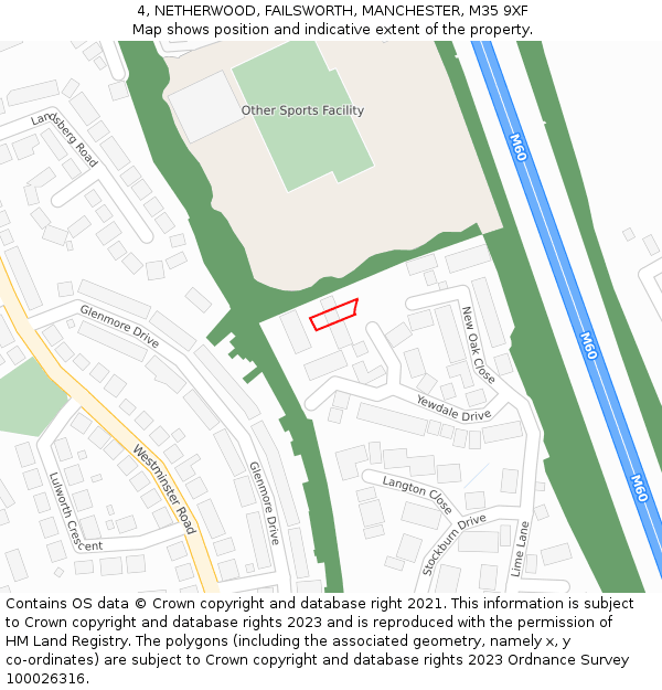 4, NETHERWOOD, FAILSWORTH, MANCHESTER, M35 9XF: Location map and indicative extent of plot