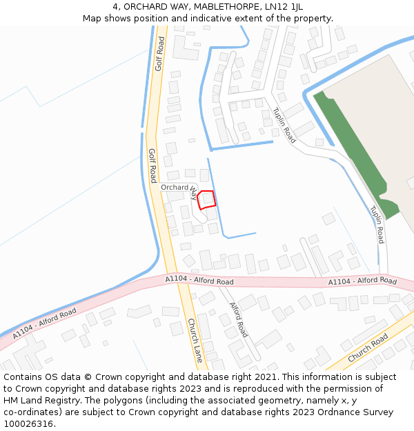 4, ORCHARD WAY, MABLETHORPE, LN12 1JL: Location map and indicative extent of plot