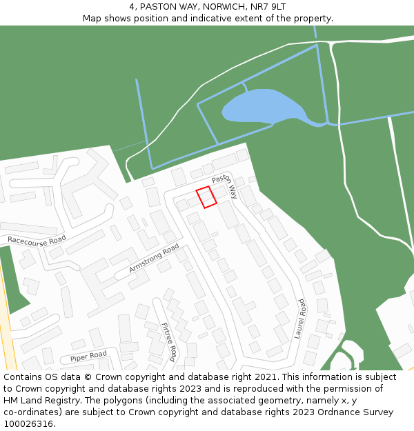 4, PASTON WAY, NORWICH, NR7 9LT: Location map and indicative extent of plot