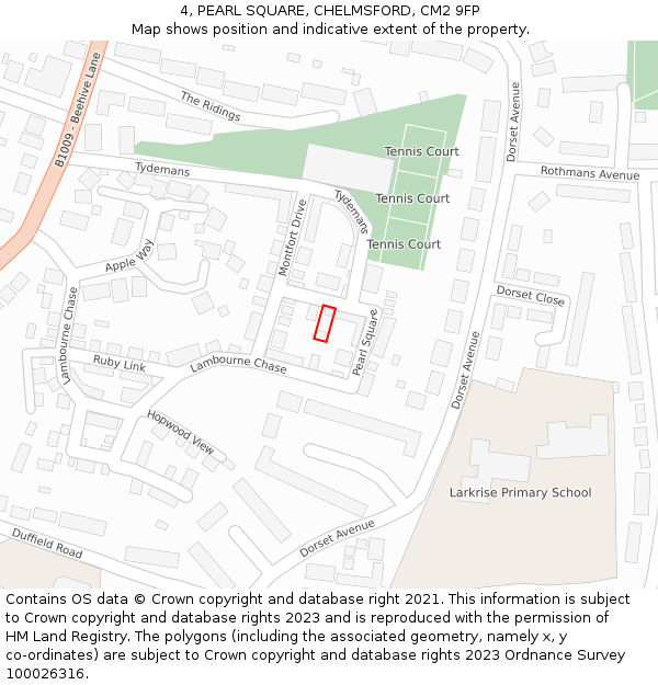 4, PEARL SQUARE, CHELMSFORD, CM2 9FP: Location map and indicative extent of plot