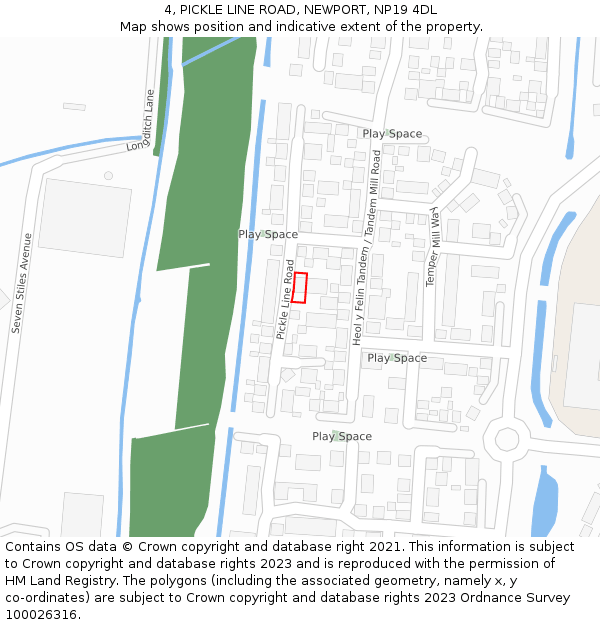 4, PICKLE LINE ROAD, NEWPORT, NP19 4DL: Location map and indicative extent of plot